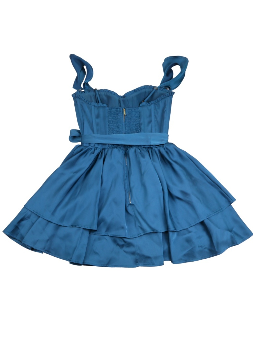 Alter’d State Turquoise Satin Corset Dress Fit & Flare Mini Small - Picture 3 of 9